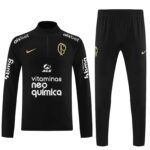 2023 Corinthians half zipper black training kit  S-XXL
