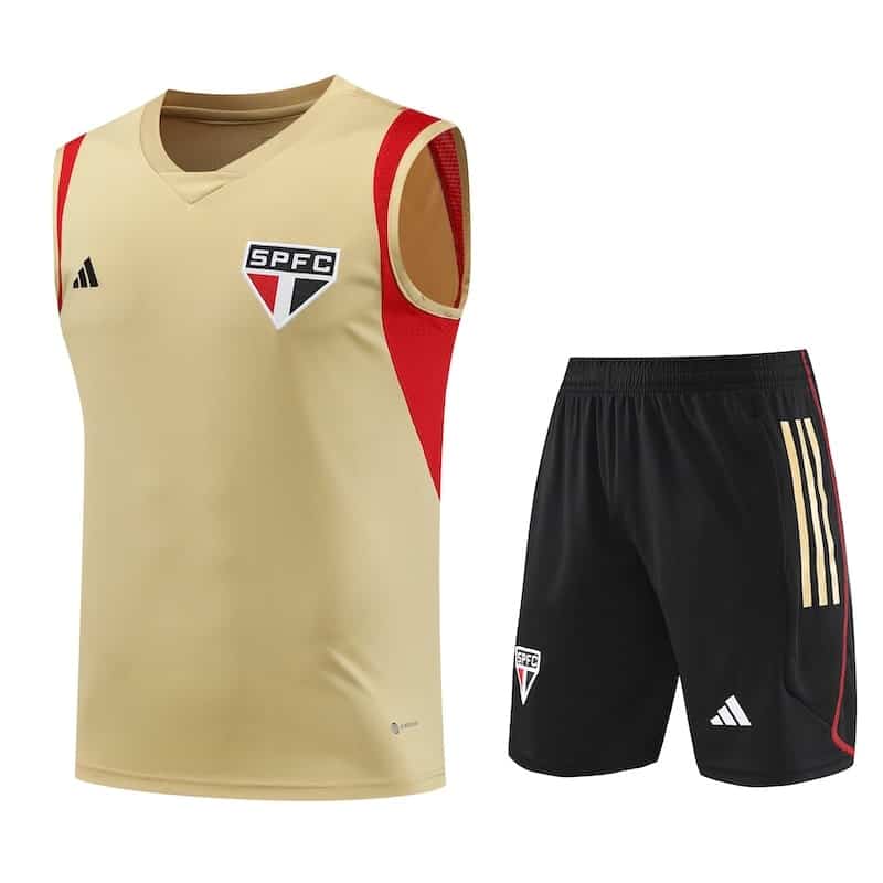 20240723084009-669f6c69e4c1f.jpg 23/24 Sao Paulo red training suit mud yellow S-XXL - Imagem 1