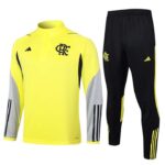 B814# 24/25 Flamengo training shirt yellow half zipper S-XXL