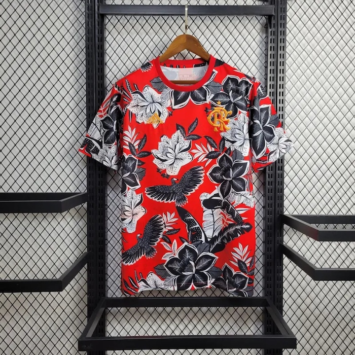 20240723145839-669fc51f9c0f7.jpg 24/25 Flamengo special red flower S-2XL - Imagem 1