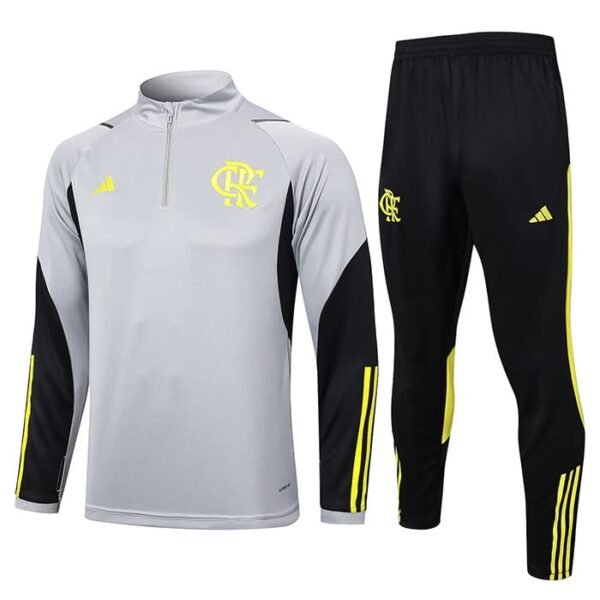 B815# 24/25 Flamengo training shirt grey half zipper S-XXL