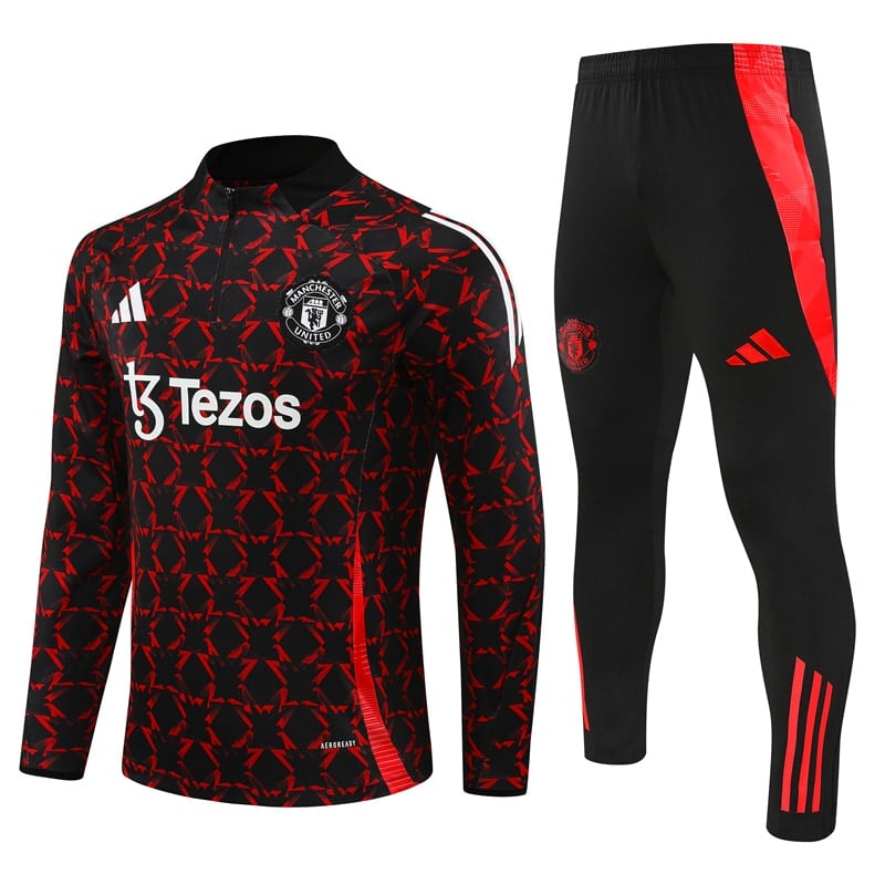 20240723231409-66a03941c8d3b.jpg 24/25 Manchester united short zipper black and red kit S-XXL - Imagem 1