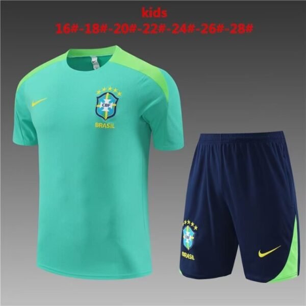 23/24 Brazil green kids kit size 16-28 shorts with pockets