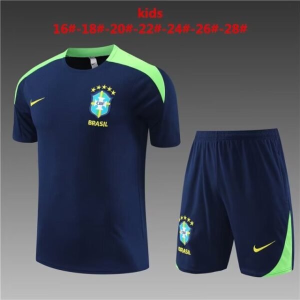 23/24 Brazil deep blue kids kit size 16-28 shorts with pockets