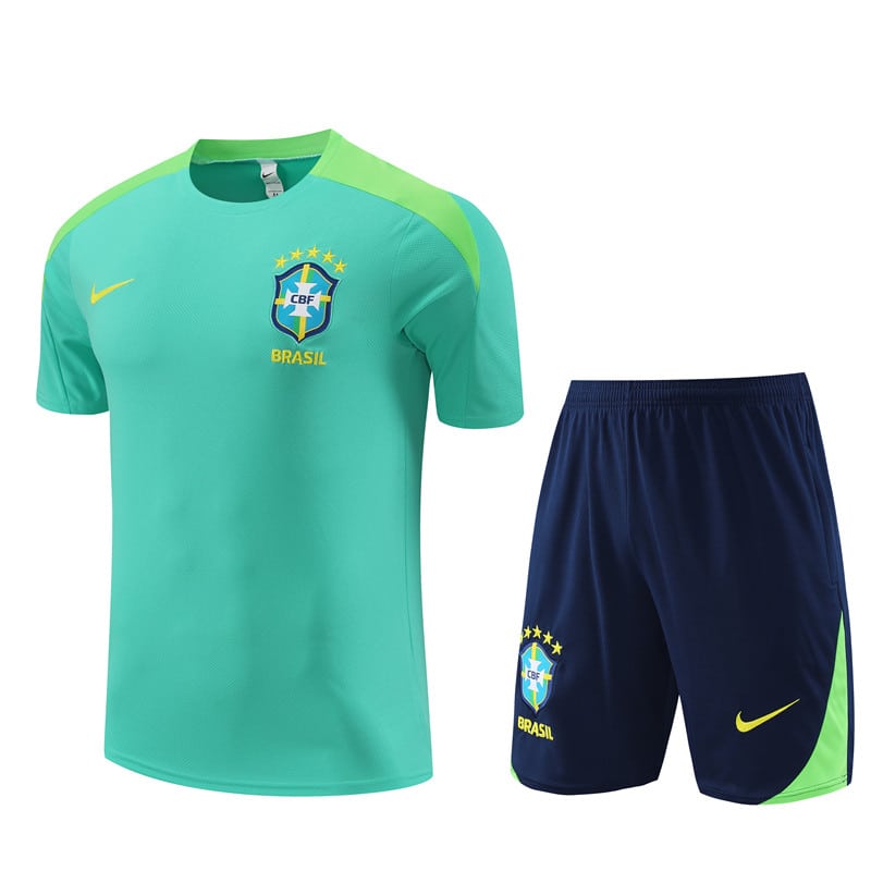 20240723073202-669f5c721fc5a.jpg D991 24/25 Brazil green T shirt training suit S-XXL - Imagem 1