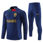 23/24 HALF  zipper Portugal player deep blue kit S-XXL