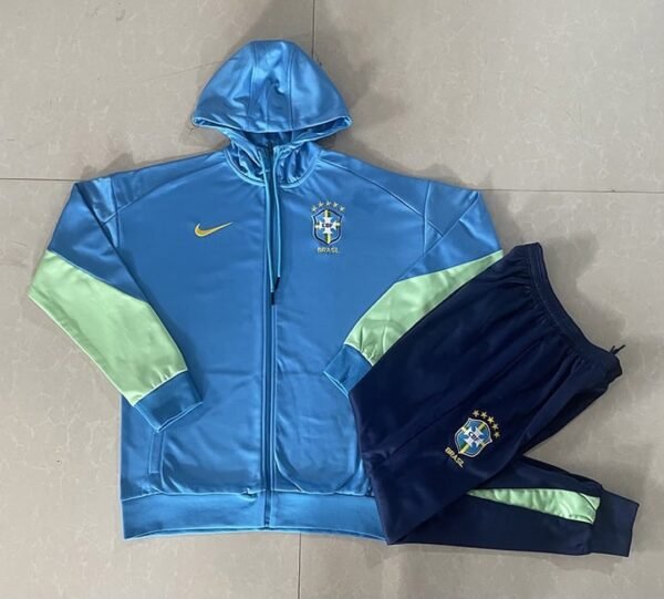 24/25 Brazil green training suit long zipper blue Size S-XXL