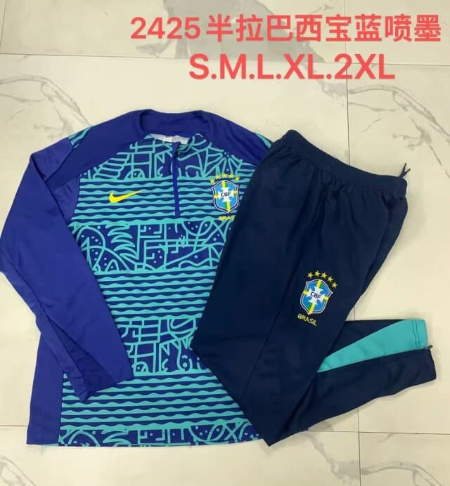 20240724002041-66a048d99ce20.jpg 24/25 Brazil black blue training suit kit S-XXL - Imagem 1