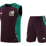 24/25 Mexico deep red and green vest  kit S-XXL