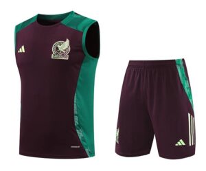 24/25 Mexico deep red and green vest  kit S-XXL