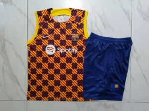 D818 # 23/24  Barcelona training suit VEST YELOOW S-XXL - Imagem 3
