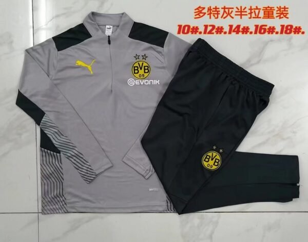 E689 # 23/24 half zipper Dortmund gray  KID KIT 10-18 - Image 2