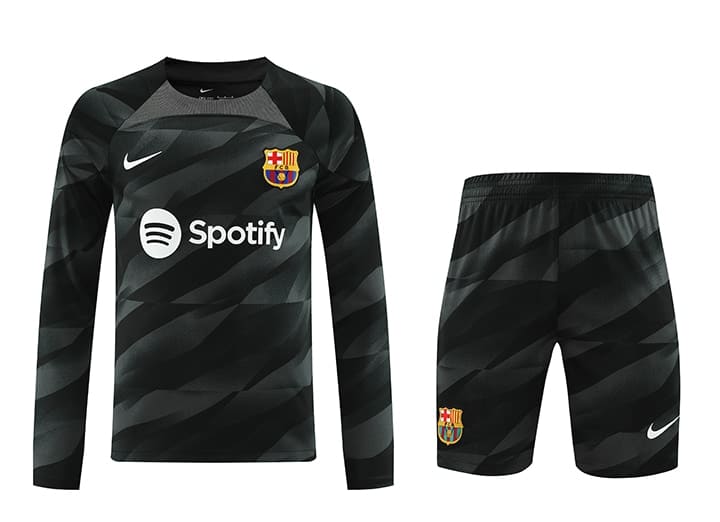 20240722050212-669de7d4e135c.jpg 23/24 Barcelona goalkeeper black long sleeve kit S-XXL - Imagem 1