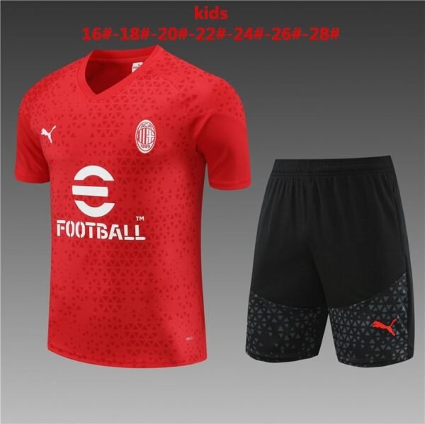 23/24 AC milan kids size red16-28 shorts with pockets