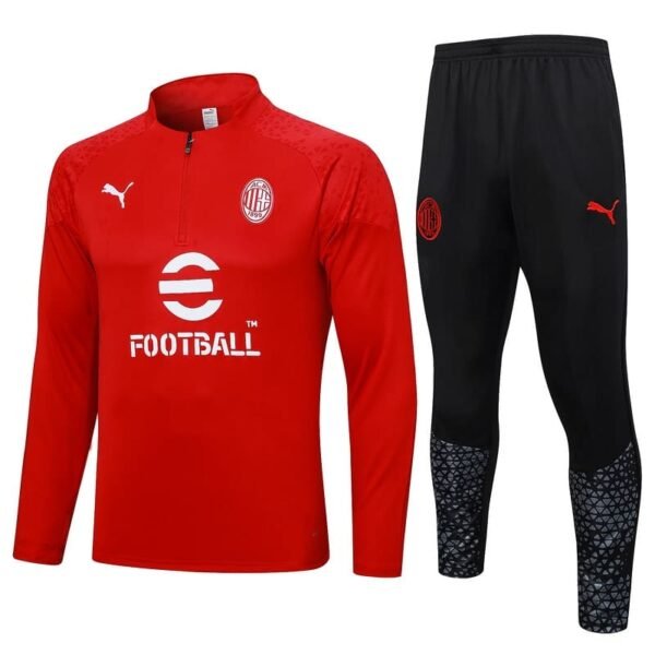 B689# 23/24 Half  zipper AC milan red  kit S-XXL