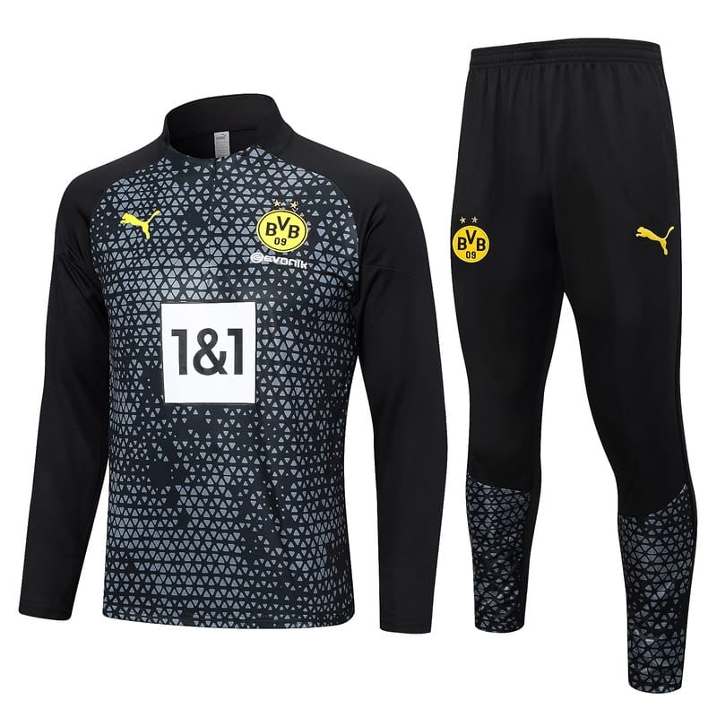 20240722232334-669ee9f678810.jpg B696# 23/24 half zipper Dortmund black kit ink S-XXL - Imagem 1