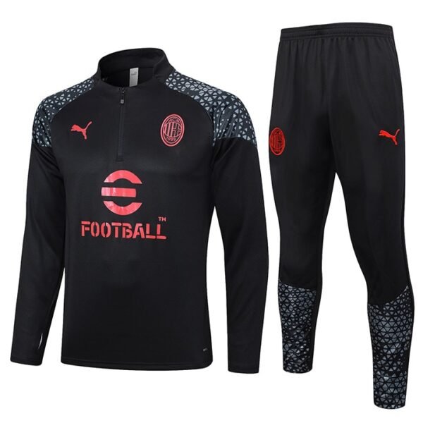 B731# 23/24 Half zipper AC milan black kit S-XXL