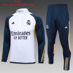 E693 23/24 half zipper Real Madrid kids deep blue kit 10-18