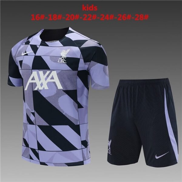 23/24 liverpool kids kit black and purple shorts with pocket S-XXL