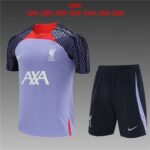 23/24 liverpool kids kit light  purple shorts with pocket S-XXL