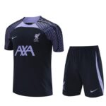 23/24 liverpool  training  kit black and purple shorts with pocket S-XXL
