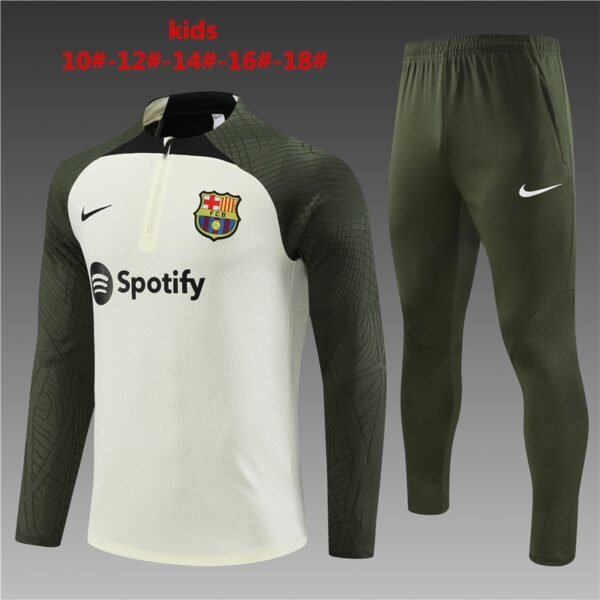 23/24 half zipper Barcelona player  kids beige kit S-XXL