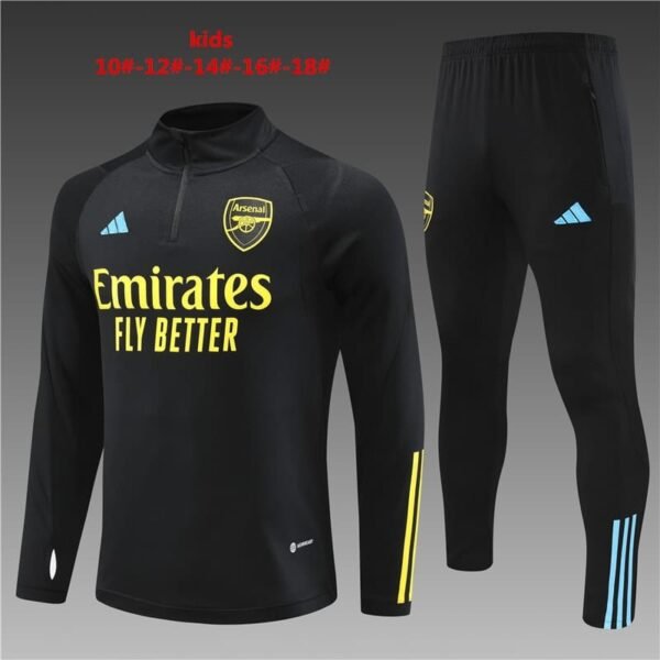23/24 Arsenal  short zipper black kids kit 10-18