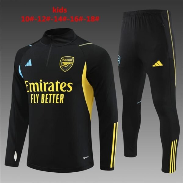 E706 23/24 Arsenal short zipper black with 2 colors  kids kit 10-18