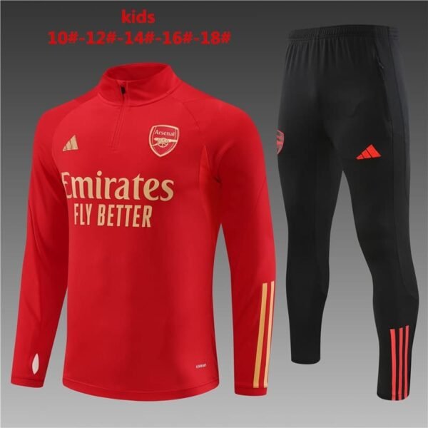 23/24 Arsenal short zipper red kids kit 10-18