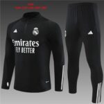 E739 23/24 Real Madrid short zipper black kids kit 10-18