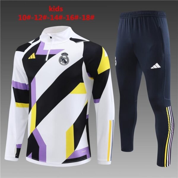 E744 23/24 Real Madrid short zipper white camouflage kids kit 10-18