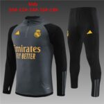 23/24 Real Madrid short zipper deep blue  kids kit 10-18