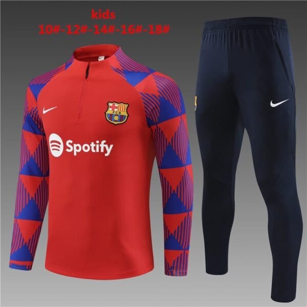 E723 23/24 Barcelona short zipper red kids kit 10-18