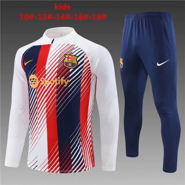 E718 23/24 Barcelona short zipper camouflage  white kids kit 10-18