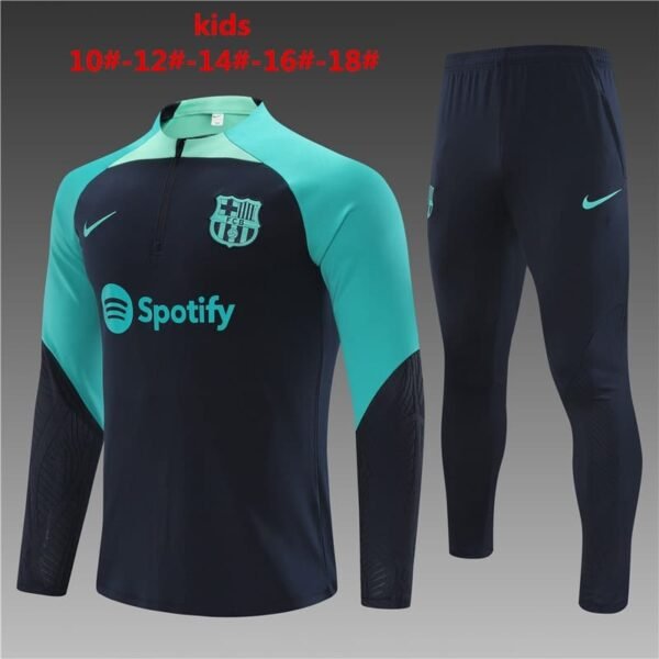 E728 23/24 Barcelona short zipper deep blue with lake blue kids kit 10-18