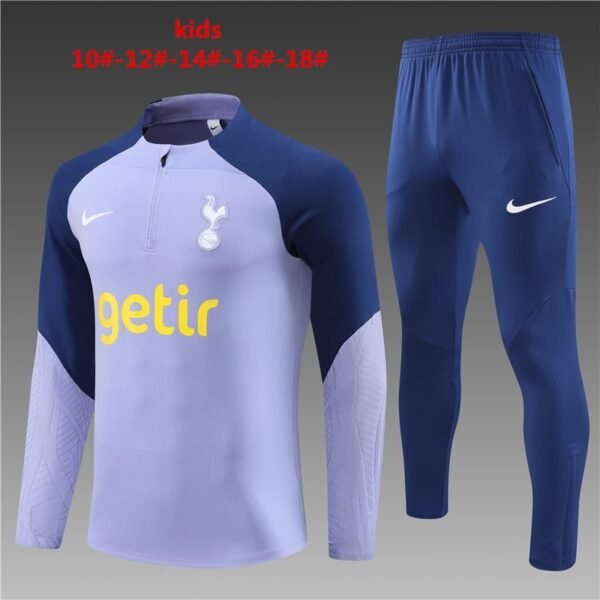 23/24 Tottenham Hotspur short zipper purple kids kit 10-18