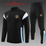 23/24 Manchester city short zipper black kids kits  10-18