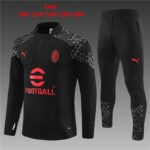 23/24 AC Milan short zipper black kids kit 10-18