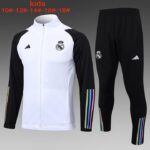 E733 23/24 Real madrid long zipper black and white KID KIT 10-18