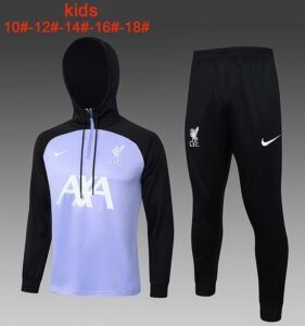 E738 23/24 liverpool half zipper light purple and black with cap S-XXL - Imagem 2