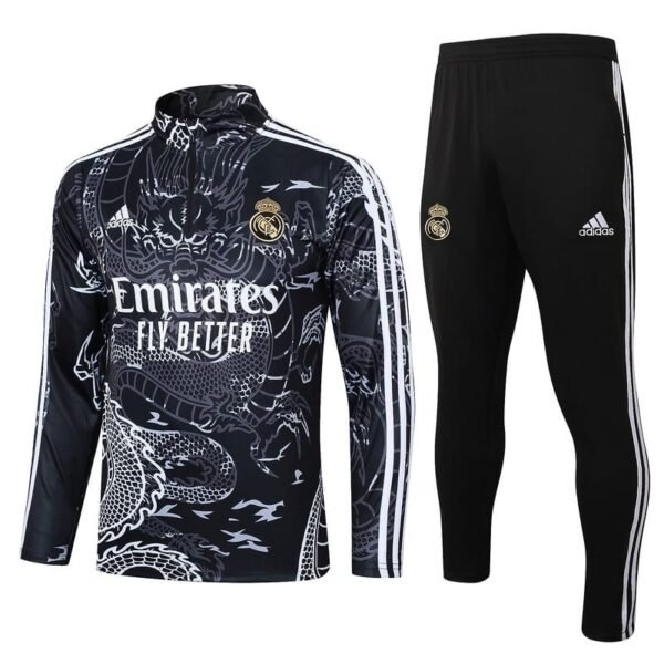 B758 23/24 half zipper Real Madrid Chinese dragon gray kit S-XXL