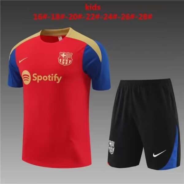23/24 Barcelona blue kids size red 16-28 shorts with pockets