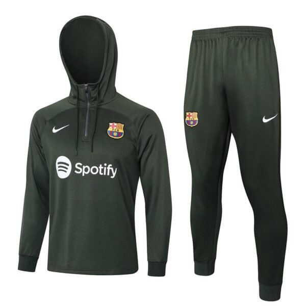 F506 23/24 Barcelona half zipper  green with cap  kit S-XXL