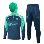 F515 23/24 Barcelona half zipper deep blue with green cap  kit S-XXL