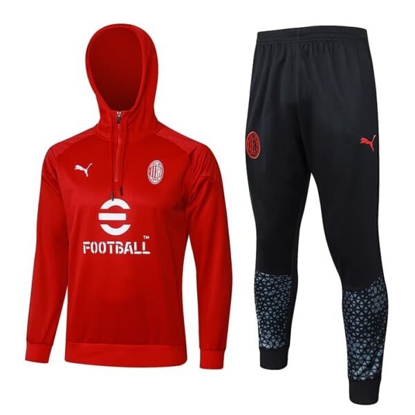 F526 23/24 AC milan half zipper red with cap beige kit S-XXL