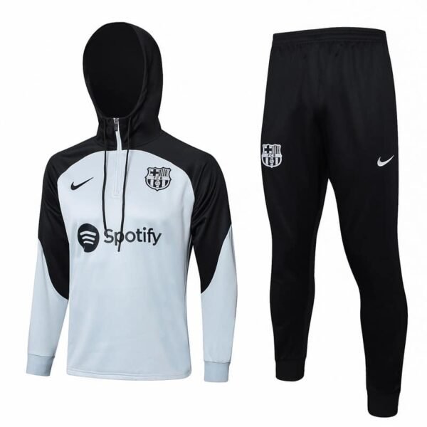 F498 23/24 Barcelona half zipper light grey with black cap kit S-XXL
