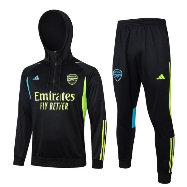F507 23/24 Arsenal half zipper black with cap kit S-XXL