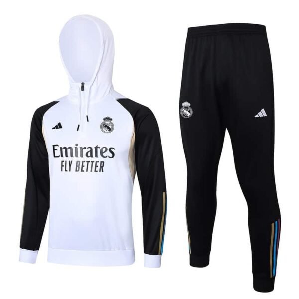 F512 23/24 Real Madrid half zipper white with cap kit S-XXL