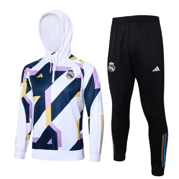 F514 23/24 Real Madrid half zipper white  ink with cap kit S-XXL