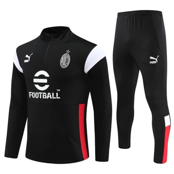 23/24 Half  zipper AC milan black with red white  kit S-XXL